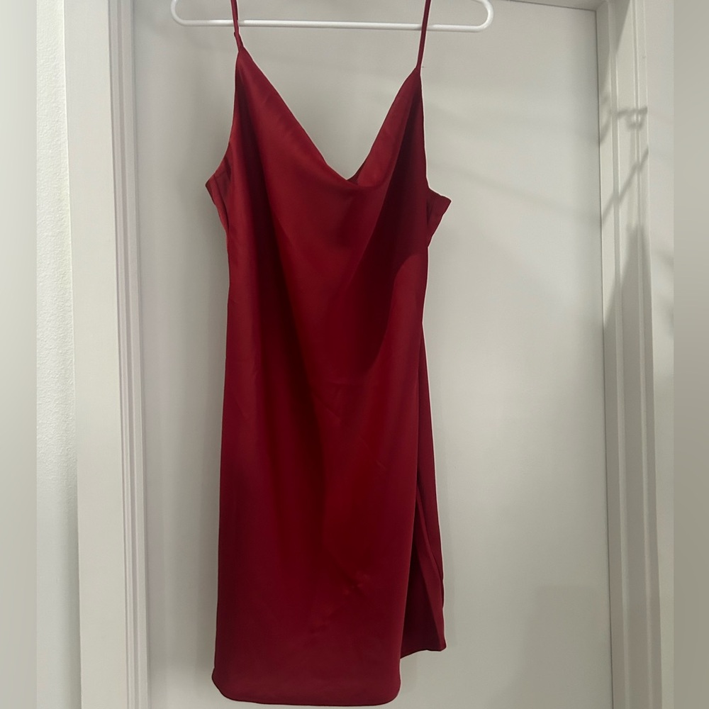 Red mid length dress